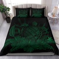Hawaiian Map Turtle Hibiscus Polynesian Bedding Set - Green - Polynesian Pride