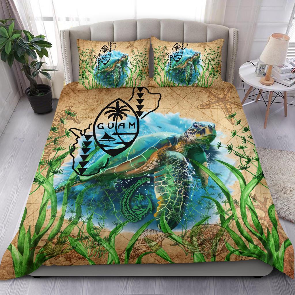 Guam Bedding Set Sea Turtle Vintage Gold - Polynesian Pride