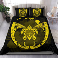 Hawaiian Fish Hook Turtle Heart Polynesian Bedding Set Yellow - Polynesian Pride
