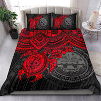 Federated States Of Micronesia Duvet Cover Set - Red Turtle RED - Polynesian Pride