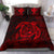 Hawaiian Map Turtle Kanaka Hibiscus Polynesian Bedding Set - Red - Polynesian Pride