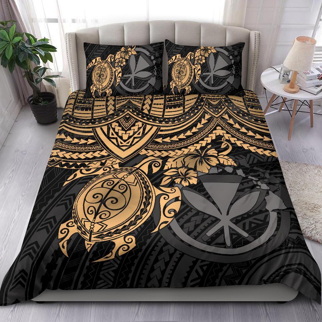 Polynesian Hawaii Duvet Cover Set - Gold Turtle GOLD - Polynesian Pride