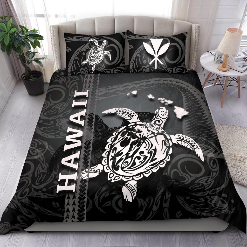 Polynesian Hawaii Duvet Cover Set - Turtle Hawaiian Black - Polynesian Pride