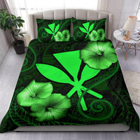 Polynesian Hawaii Duvet Cover Set - Hibiscus Green - Polynesian Pride