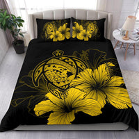 Hawaiian Map Hibiscus Turtle Polynesian Bedding Set - Yellow - Polynesian Pride