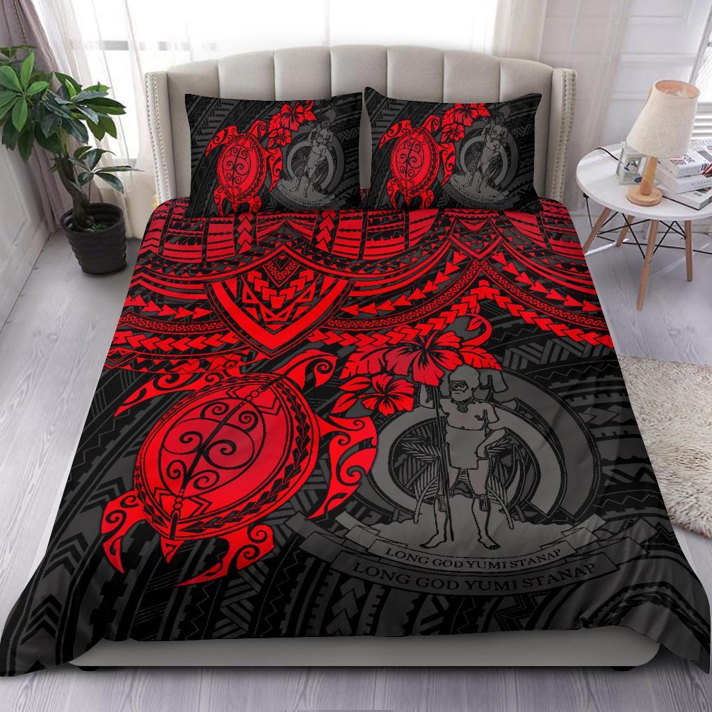 Vanuatu Polynesian Duvet Cover Set - Red Turtle RED - Polynesian Pride
