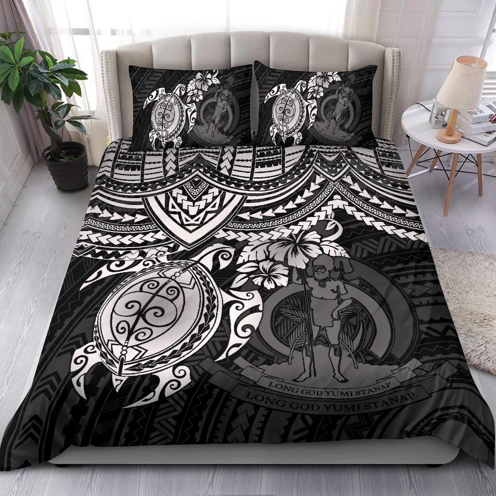 Vanuatu Polynesian Duvet Cover Set - White Turtle WHITE - Polynesian Pride