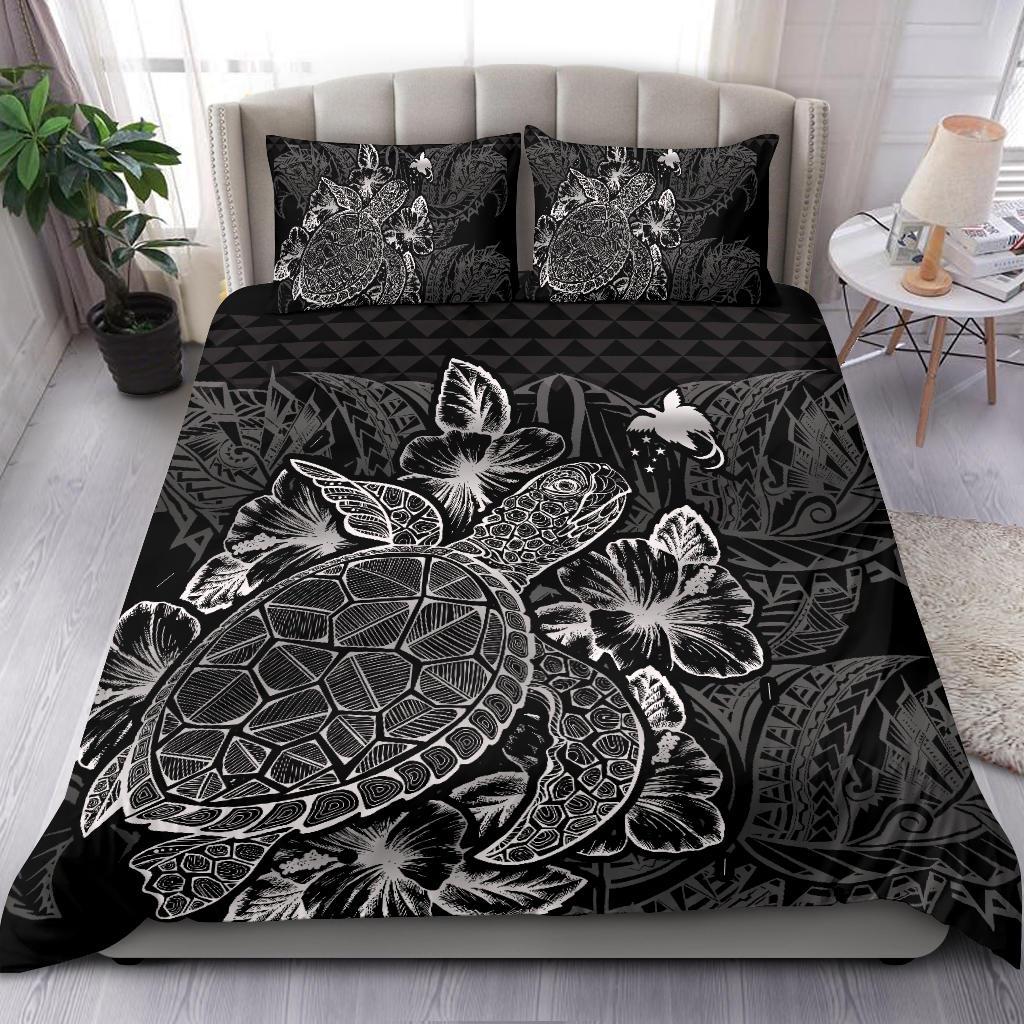 Polynesian Bedding Set - Papua New Guinea Duvet Cover Set Black Color - Polynesian Pride