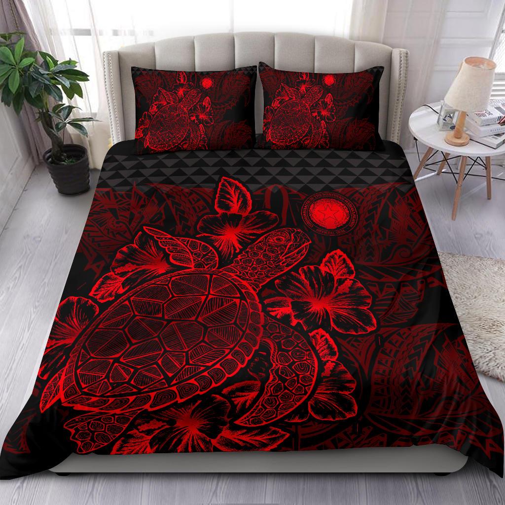 Polynesian Bedding Set - Northern Mariana Islands Duvet Cover Set Red Color - Polynesian Pride