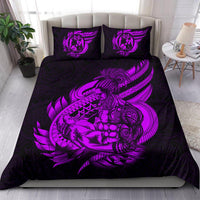 Polynesian Bedding Set - Tonga Duvet Cover Set Father And Son Purple - Polynesian Pride