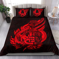 Polynesian Bedding Set - Pohnpei Duvet Cover Set Father And Son Red - Polynesian Pride