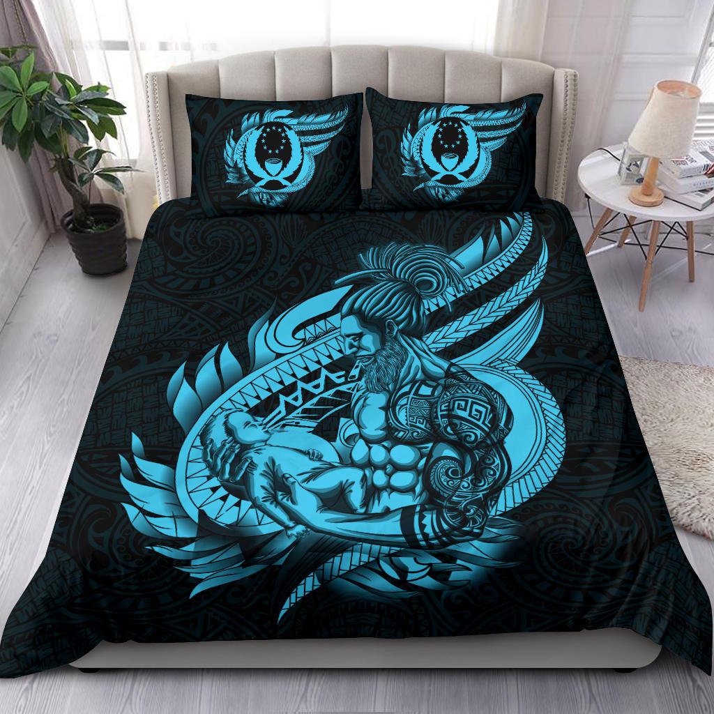 Polynesian Bedding Set - Pohnpei Duvet Cover Set Father And Son Emerald - Polynesian Pride