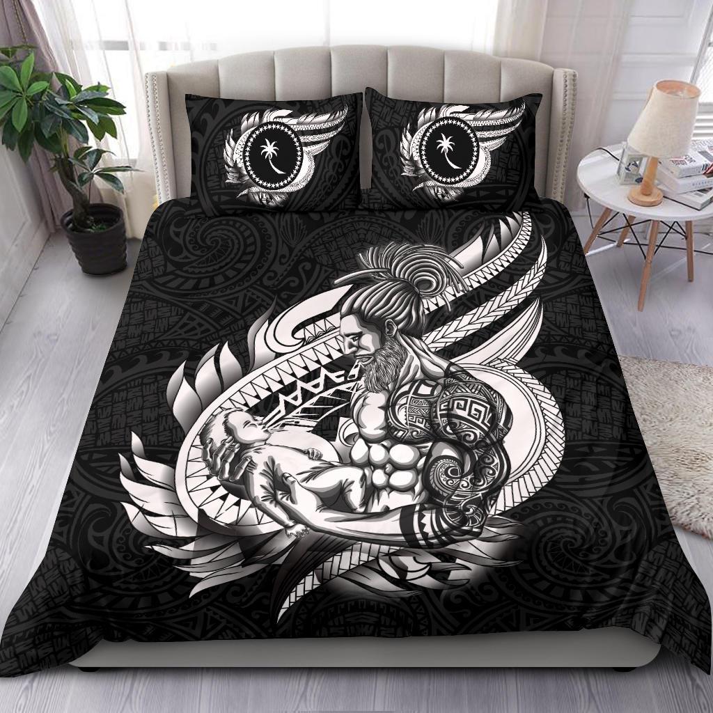 Polynesian Bedding Set - Chuuk Duvet Cover Set Father And Son Black - Polynesian Pride