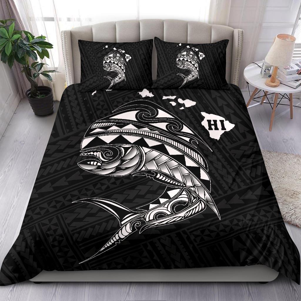 Hawaii Polynesian Mahi - Mahi Common Dolphinfish Bedding Set - White - Polynesian Pride