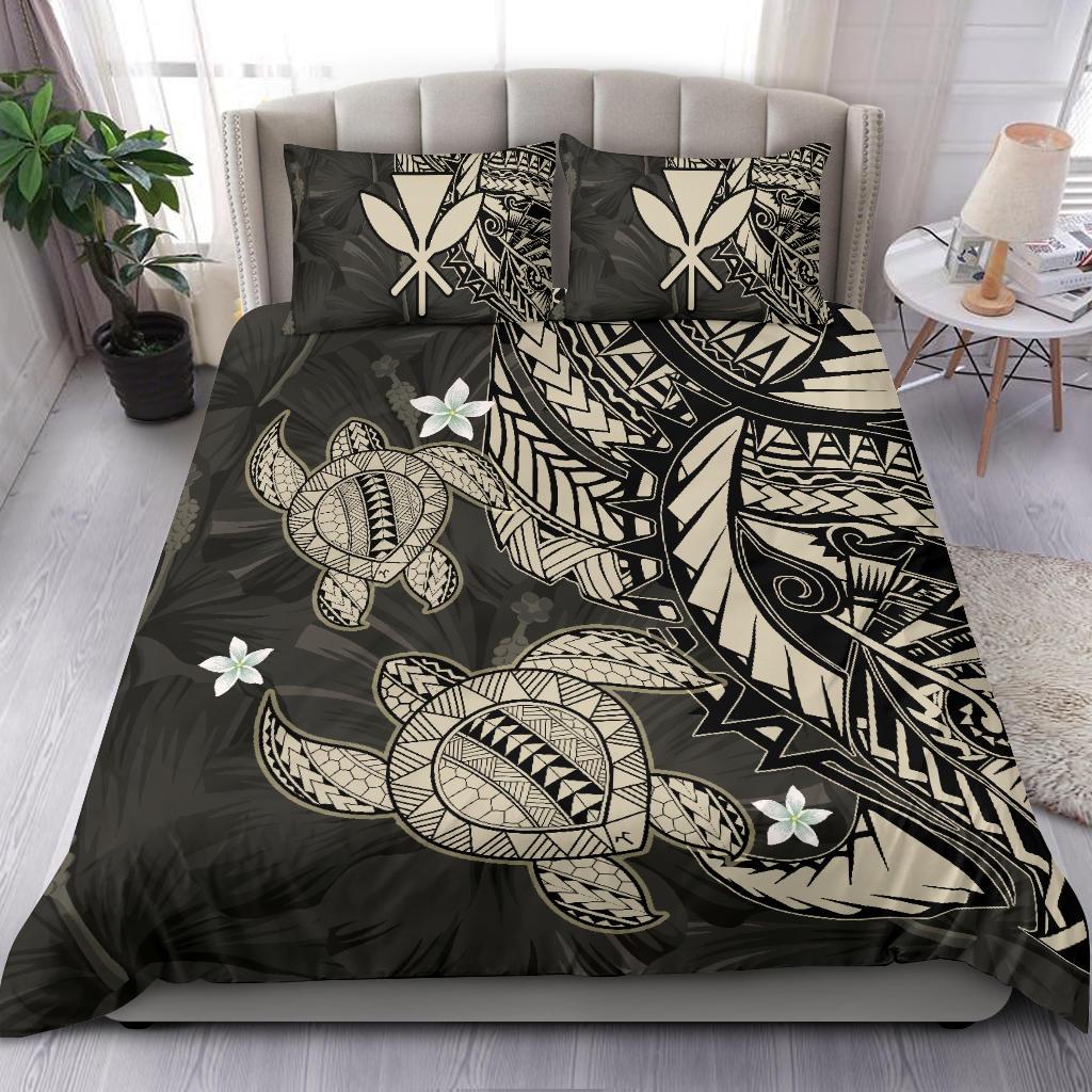 Hawaii Bedding Set - Hawaii Polynesian Turtle Hibiscus Bedding Set - Beige - Polynesian Pride