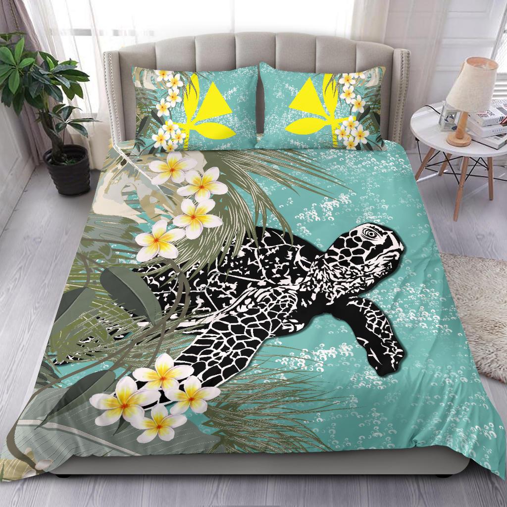 Hawaii Bedding Set - Hawaii Turtle Sea Plumeria Bedding Set - Polynesian Pride