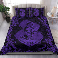Hawaii Anchor Hibiscus Flower Vintage Bedding Set - AH - Purple - Polynesian Pride