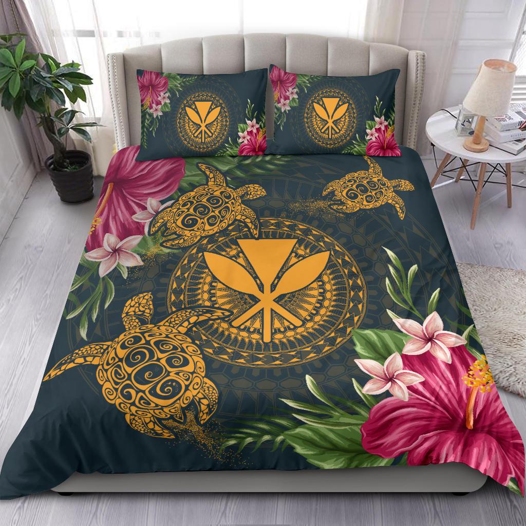 Hawaii Kanaka Turtle Hibiscus Plumeria Polynesian Bedding Set - Alena Style - Polynesian Pride