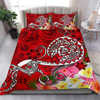 Polynesian Bedding Set - Turtle Plumeria Red Color - Polynesian Pride
