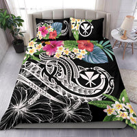 Polynesian Hawaii Kanaka Maoli Bedding Set - Summer Plumeria (Black) - Polynesian Pride