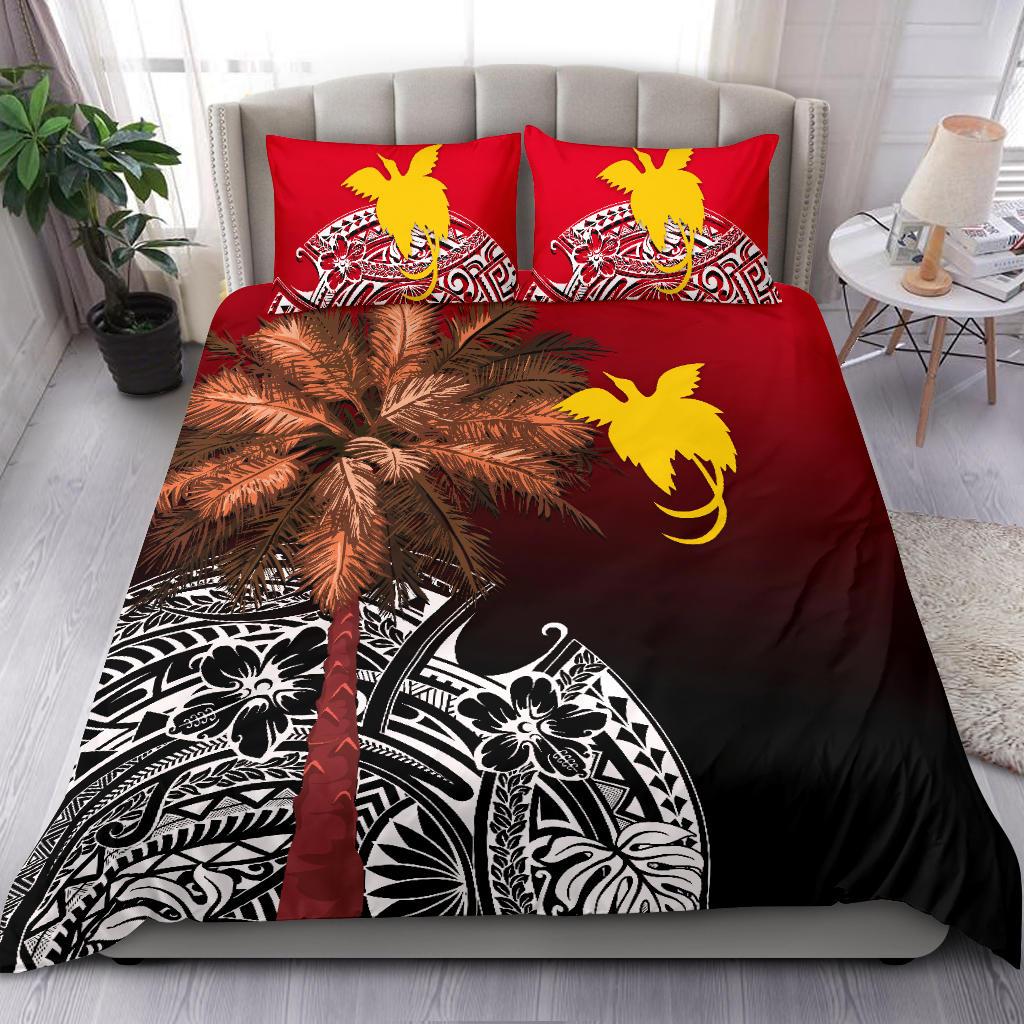 Papua New Guinea Bedding Set - Polynesian Palm Tree Black - Polynesian Pride