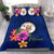 Polynesian Bedding Set - Niue Duvet Cover Set Floral With Seal Blue Blue - Polynesian Pride