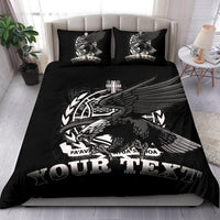 Samoa Polynesian Custom Personalised Bedding Set - Samoa Eagle Black - Polynesian Pride