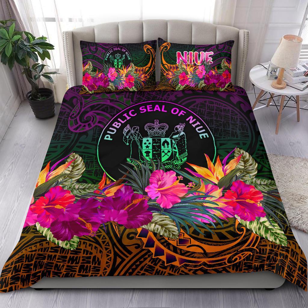 Niue Polynesian Bedding Set - Summer Hibiscus Reggae - Polynesian Pride