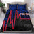 Samoa Personalised Bedding Set - Samoa Seal With Polynesian Patterns In Heartbeat Style (Blue) Blue - Polynesian Pride