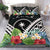 Chuuk Bedding Set - Chuuk Coat of Arms & Polynesian Tropical Flowers White White - Polynesian Pride