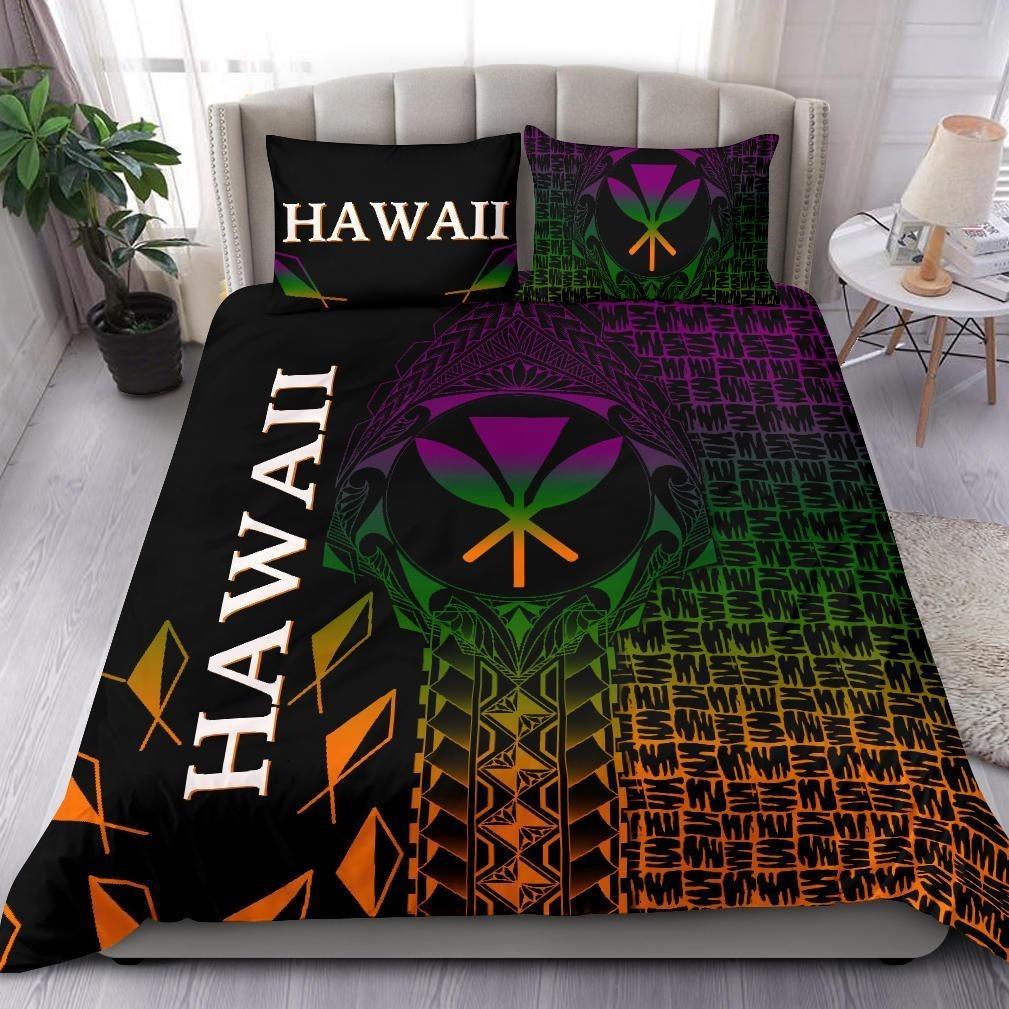 Hawaii Bedding Set - Kanaka Maoli Rocket Style Black - Polynesian Pride