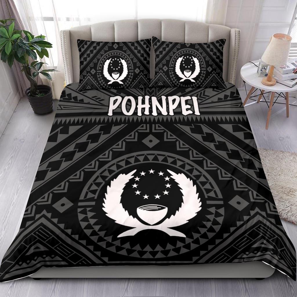 Pohnpei Bedding Set - Pohnpei Seal With Polynesian Tattoo Style ( Black) - Polynesian Pride