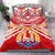 Tahiti Rugby Bedding Set Polynesian Coat Of Arms and Flag Red - Polynesian Pride