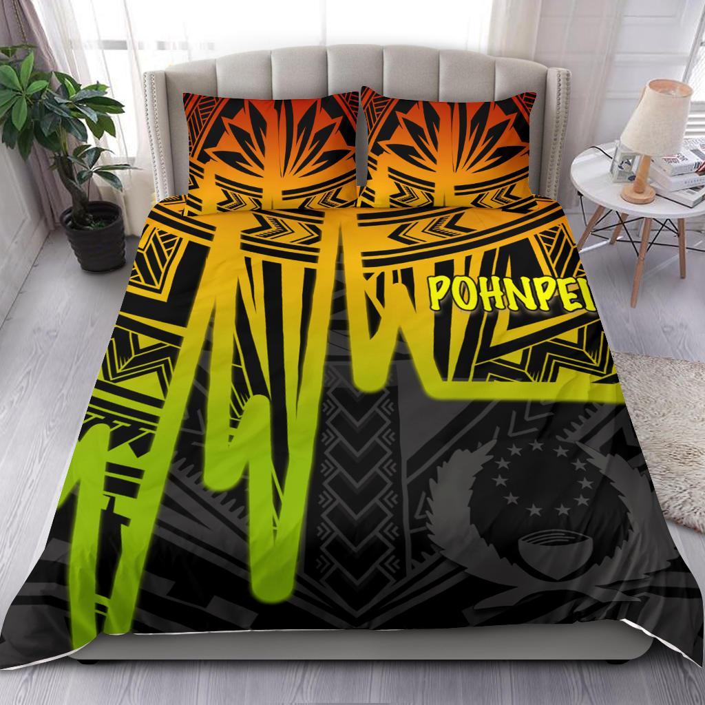 Pohnpei Bedding Set - Pohnpei Seal In Heartbeat Patterns Style (Reggae) - Polynesian Pride