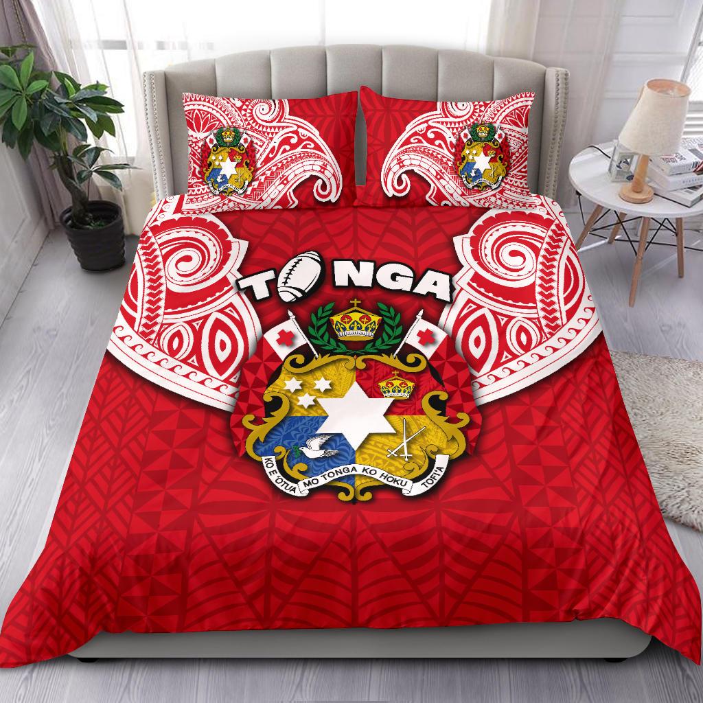 Tonga Rugby Bedding Sets Royal Style Red - Polynesian Pride