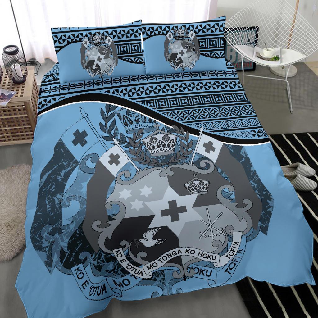 Tonga Duvet Cover Set - Tonga Coat Of Arms Blue - Polynesian Pride