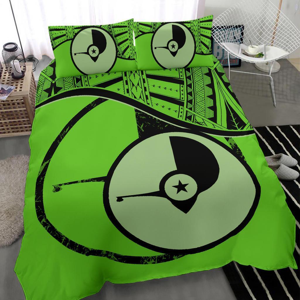 Yap Duvet Cover Set - Yap Flag Tattoo Green - Polynesian Pride