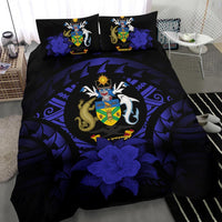 Solomon Island Duvet Cover Set - Solomon Island Coat Of Arms & Reggae Hibiscus - Polynesian Pride