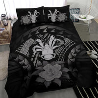Niue Duvet Cover Set - Coconut Crab & Gray Hibiscus - Polynesian Pride