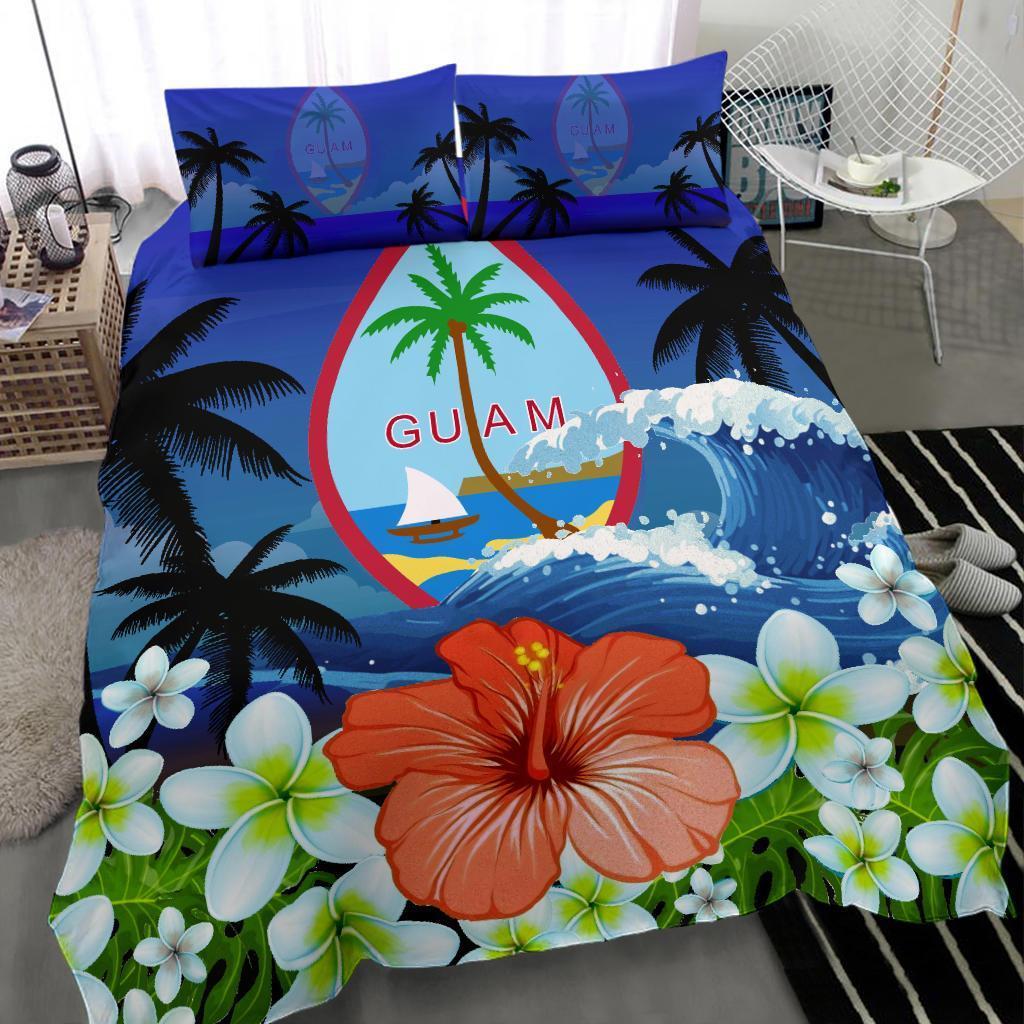 Guam Bedding Set Coat Of Arms Hibiscus - Polynesian Pride