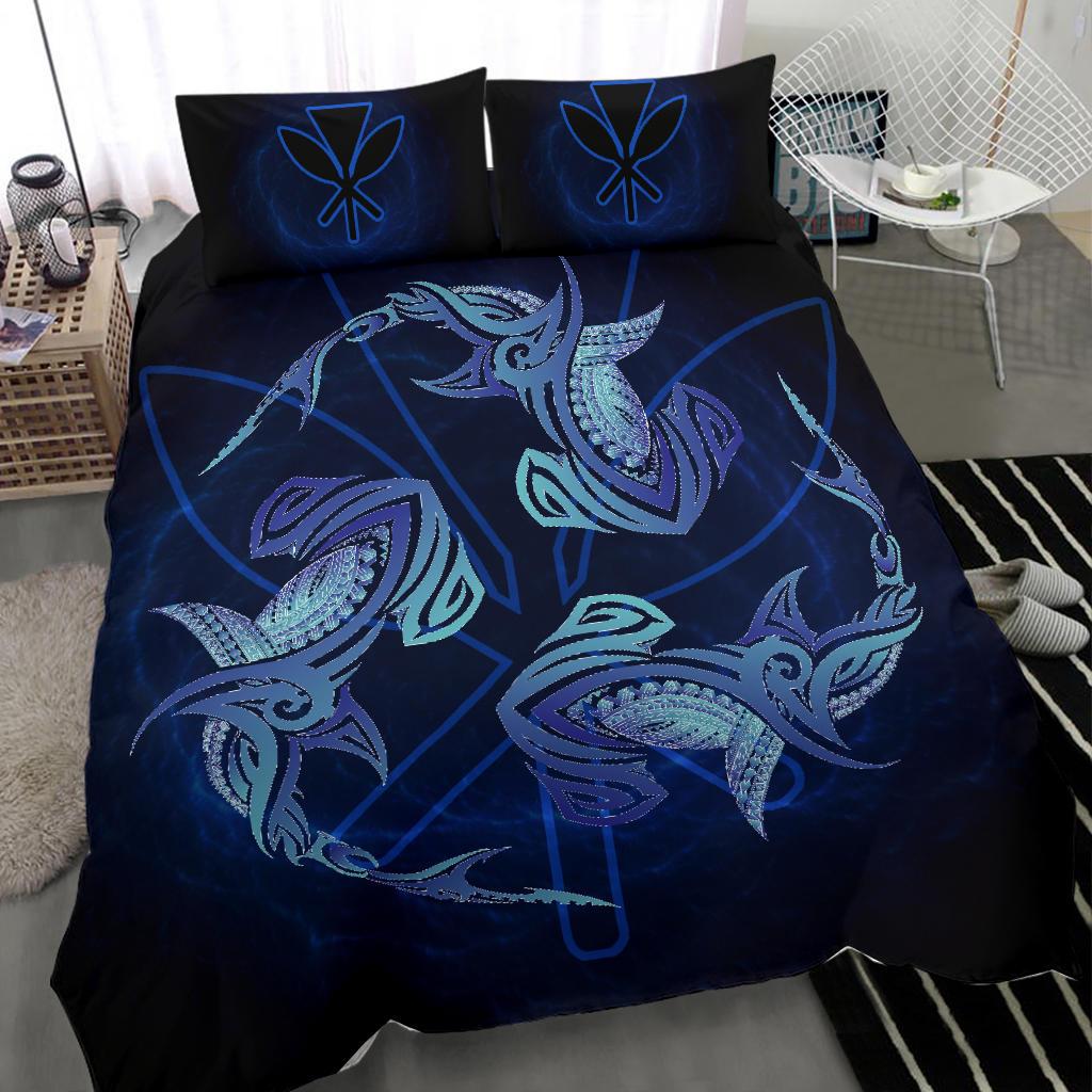 Hawaiian Hammerhead Shark Kanaka Galaxy Polynesian Bedding Set - Polynesian Pride