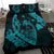 Hawaiian Fish Hook Hibiscus Banzai Surfing Polynesian Bedding Set Blue - Polynesian Pride