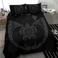Hawaiian Fish Hook Turtle Heart Polynesian Bedding Set Grey - Polynesian Pride