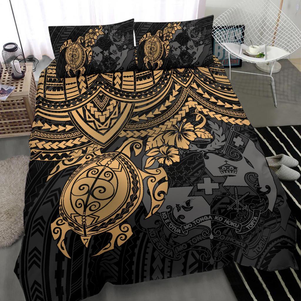 Tonga Polynesian Duvet Cover Set - Golden Turtle - Polynesian Pride