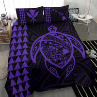 Hawaiian Map Kakau Turtle Kanaka Polynesian Bedding Set - Purple - Polynesian Pride