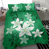 Hawaiian Plumeria Polynesian Bedding Set - Green - Polynesian Pride