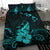 Hawaiian Map Heart Turtle Tattoo Hibiscus Polynesian Bedding Seto - Turquoise - Polynesian Pride