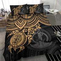 Vanuatu Polynesian Duvet Cover Set - Gold Turtle - Polynesian Pride