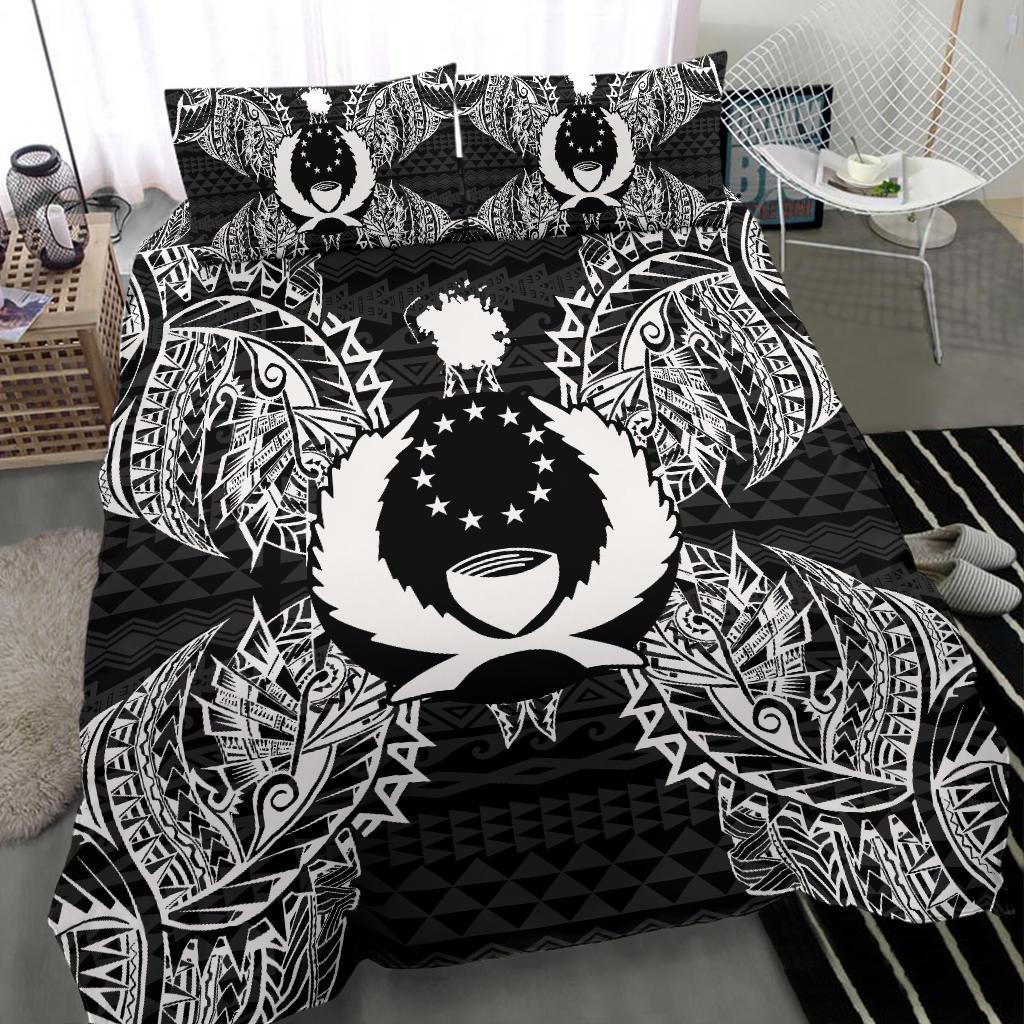 Polynesian Bedding Set - Pohnpei Duvet Cover Set Map Black - Polynesian Pride