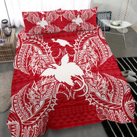 Polynesian Bedding Set - Papua New Guinea Duvet Cover Set Map Red White - Polynesian Pride